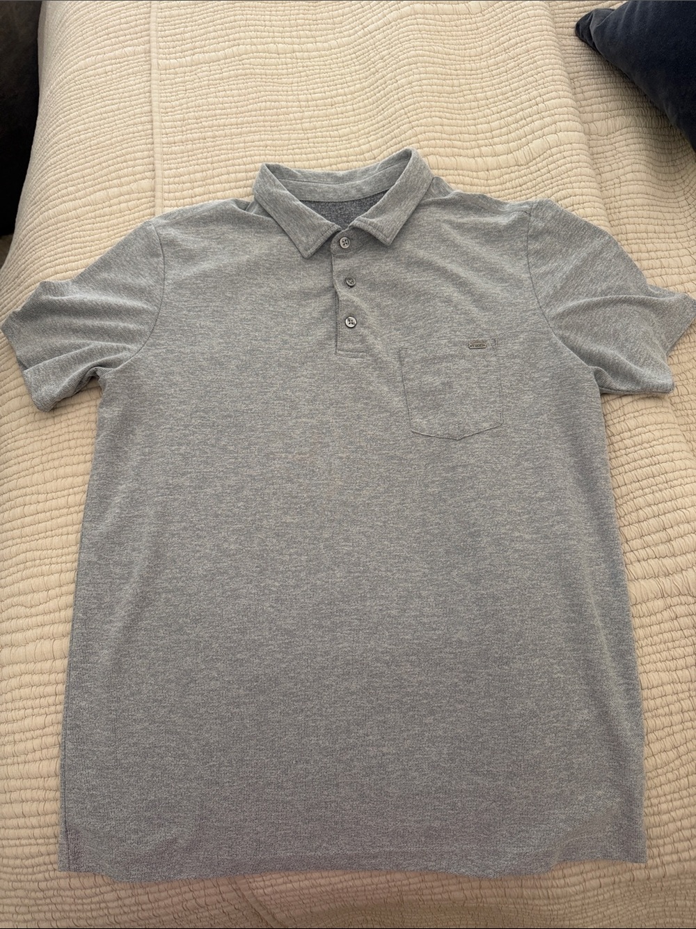 Vuori Men's Grey Polo Shirt with Chest Pocket